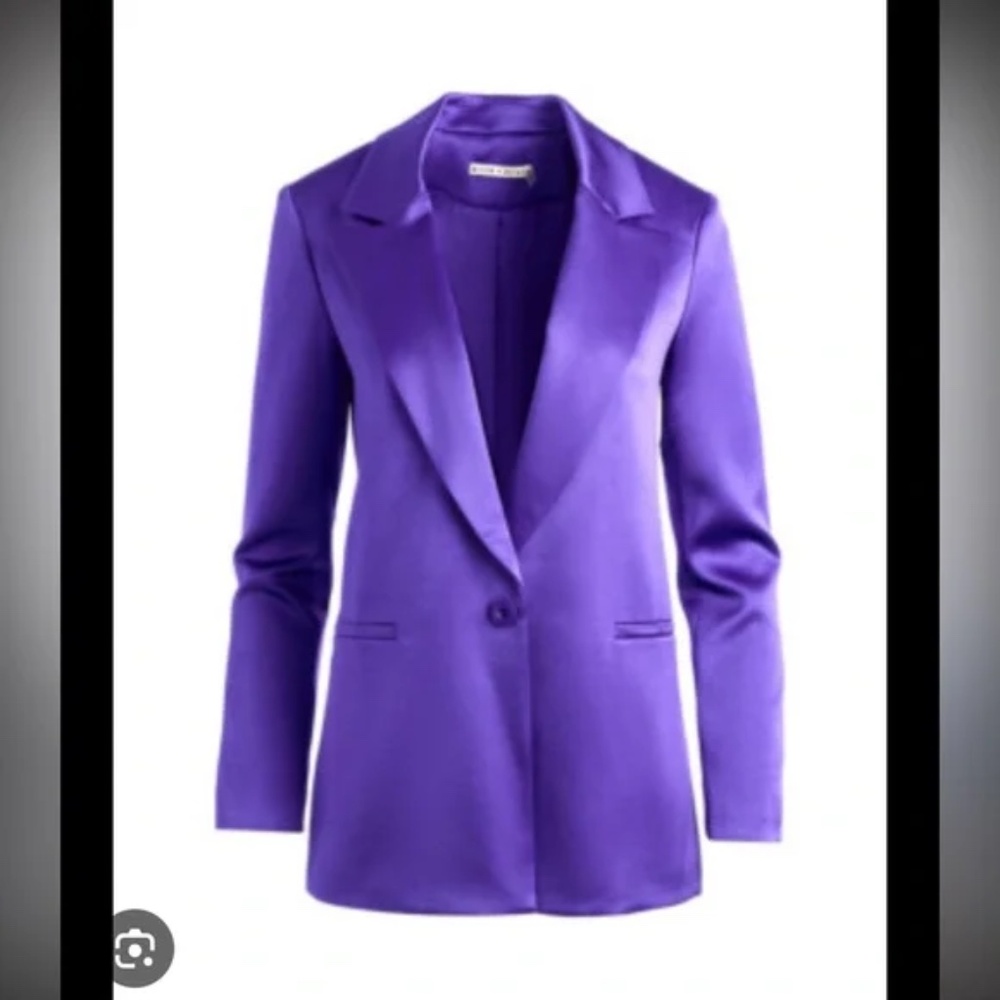 NWT Alice and Olivia Purple Satin Jacket sz 8 $495
